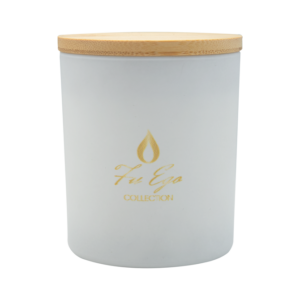 Minimal - Χειροποίητο αρωματικό κερί σόγιας σε λευκό δοχείο με ξύλινο καπάκι